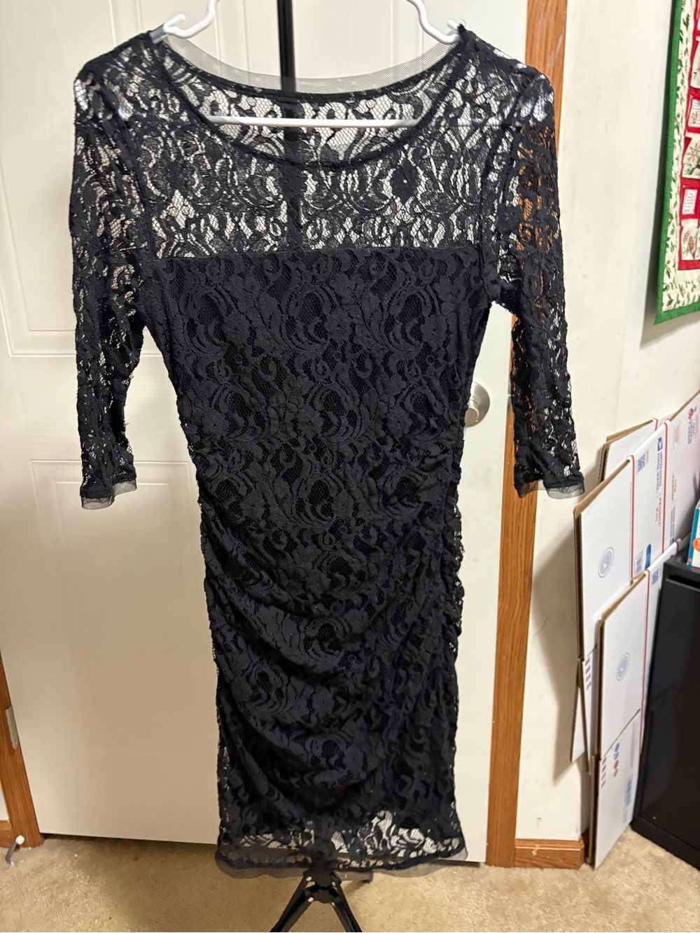 Max & Cleo Black Lace Midi Dress